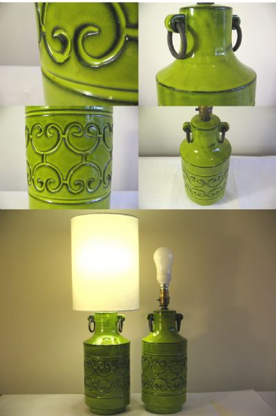 Pair of Italian ceramic lamps, c1970s