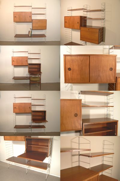 A 'String'  racking system, c1950s. Designed by Nils and Karin strinning, Sweden.