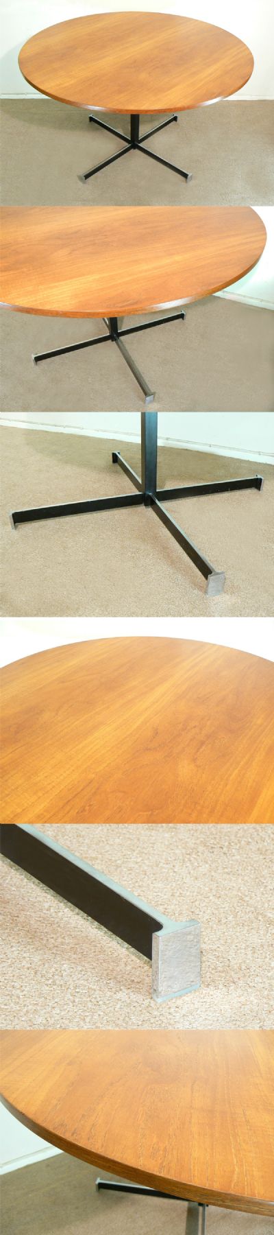 A large circular teak table c1960s, designed by Robin Cruikshank. 
