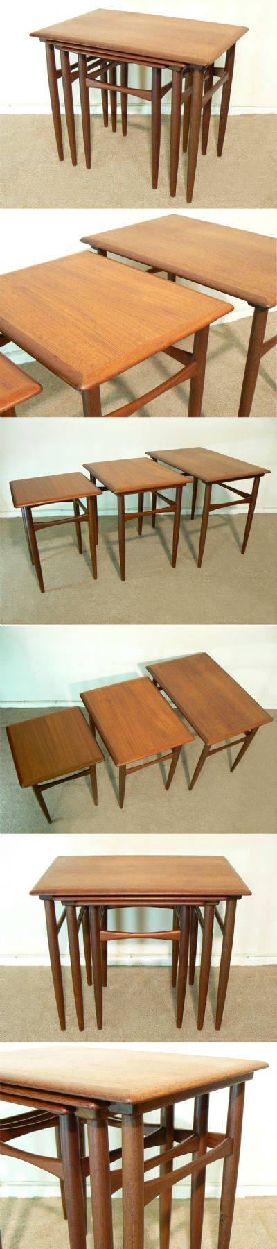 A nest of teak tables, c1970. Manufactured by Frem Rojle of Denmark