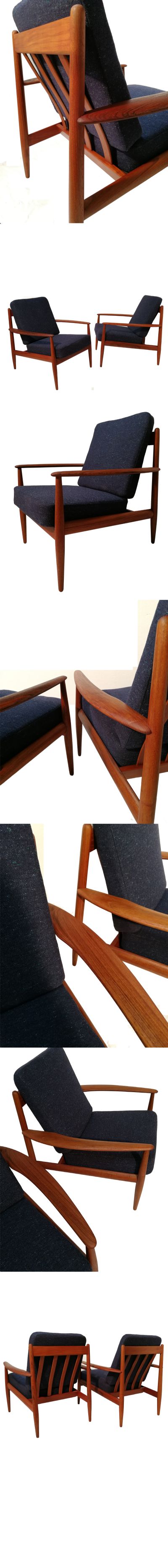A pair of Grete Jalk 128 lounge chairs for France and Sons, Denmark.