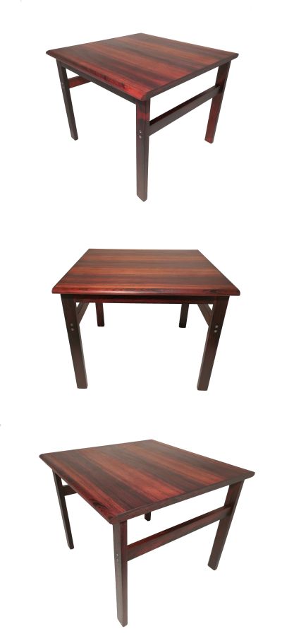 A square Rosewood coffee table, manufactured in Denmark c1970s